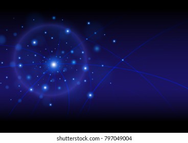 Technology abstract background with light net and flare, Vector illustration background.