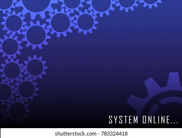 Technology abstract background with mechanical and industrial engineering concept, Vector illustration background.