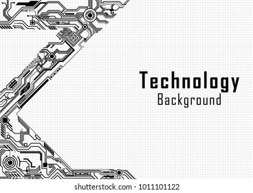 Technology abstract background and motherboard concept in Z shape, Vector illustration.