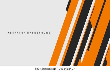 Tecnología de fondo abstracto con líneas y formas anaranjadas y negras. Banner abstracto horizontal brillante y colorido moderno deportivo. Ilustración del vector EPS10.