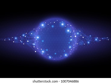 Technology abstract background with polygon line on innovation concept, Vector illustration background.
