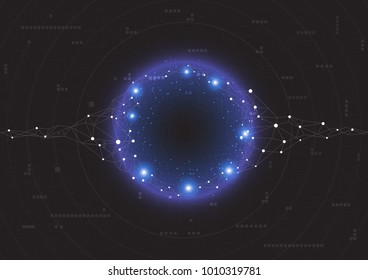 Technology abstract background with polygon line on innovation concept, Vector illustration.
