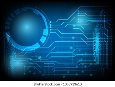Technology abstract background vector illustrations design blue lighting circuit futuristic style. digital electronics technology concept