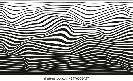 Technology abstract background. Vector wavy background. EPS10. Black and white wavy. Zebra print background.