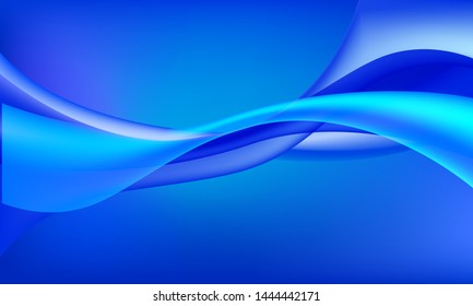 Technology abstract background with wave shapes on gradient shiny blue colors