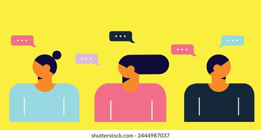Technology abstract background. Work online, freelancing, education. Cartoon style. Vector illustration