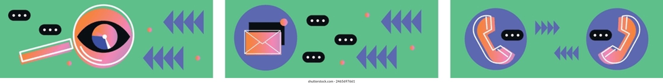 Technology abstract background. Work online, freelancing, education. Cartoon style. Vector illustration