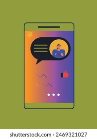 Technology abstract background. Work online, freelancing, education. Cartoon style. Vector illustration