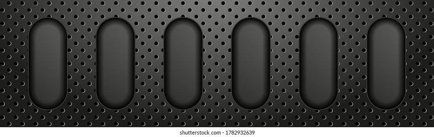 Technology abstract banner. Technology abstract banner. Black perforated metal background. Vector EPS10