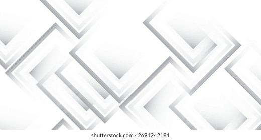 Technology abstract banner design with white and grey arrows. Abstract geometric vector background simple modern abstract