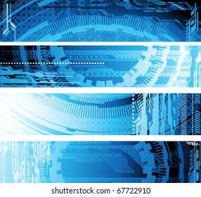 Technologie-abstrakte Banner. Vektorgrafik.
