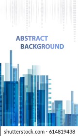 Technology abstract blue background with transparency hologram and shapes. Motion modern vector backdrop for design poster and web banners which use in business and science. Digital signs on white