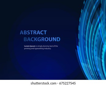 Technology abstract blue background with transparency hologram and shapes. Motion modern vector backdrop for design poster and web banners which use in business and science