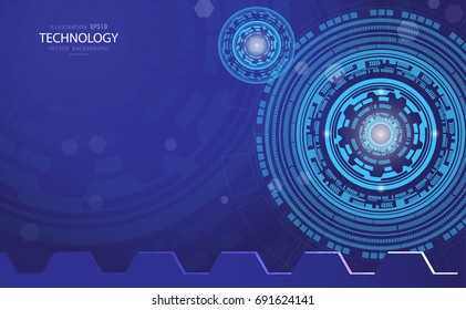 technology abstract in blue background.World of technology, digital age 