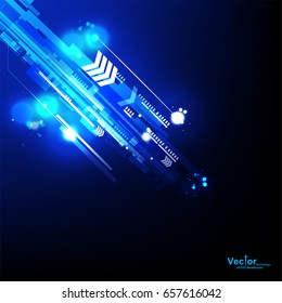 technology abstract blue black background