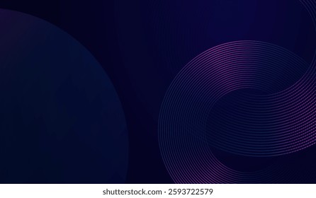A technology Abstract circles in lines patern background, digital artwork showcases concentric rings with neon-style lighting, symbolizing innovation.
