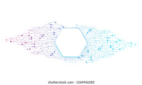 Technology abstract circuit board texture background. High-tech futuristic circuit board banner wallpaper. Digital data. Engineering electronic motherboard. Minimal array Big Data. Vector illustration
