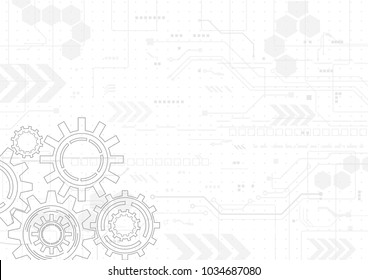 Technology abstract concept background with line as cogwheel and decoration, wallpaper, backdrop and template. Vector illustration background