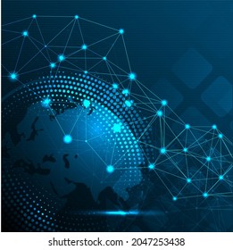 Technology abstract concept. Blue background