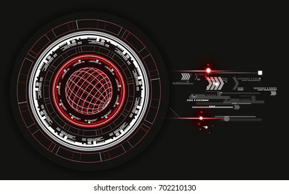Technology abstract digital  red black background