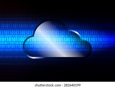Technology abstract with Digital signal on cloud system concept,vector illustration