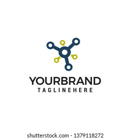 Technology abstract dot connection cross vector logo icon