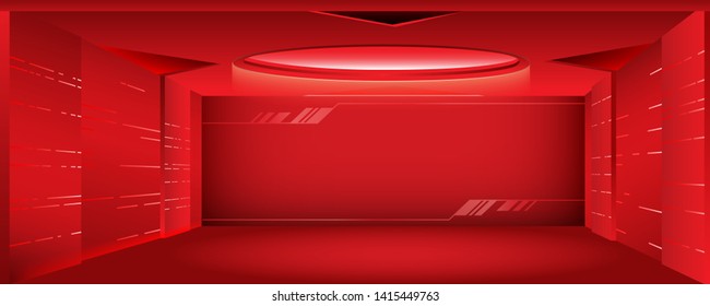 Technology abstract exhibition hall wallpaper showroom background for ads print design flyer poster and web banner