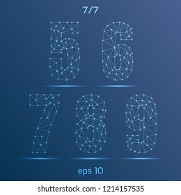 Technology abstract font set. Eps 10