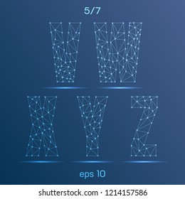 Technology abstract font set. Eps 10