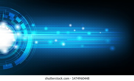 Technology abstract futuristic on blue gradient,  Hi-tech digital technology and engineering, digital telecom concept, Vector illustration