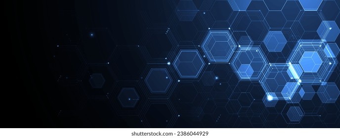 Technology abstract futuristic science background for internet business. Big data concept. Handmade vector art.