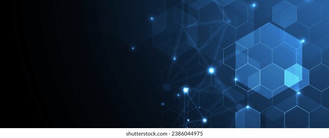 Technology abstract futuristic science background for internet business. Big data concept. Handmade vector art.