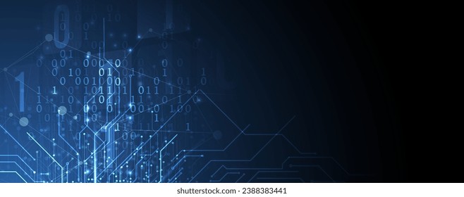 Technology abstract futuristic science background for internet business. Big data concept.  Handmade Vector Art.