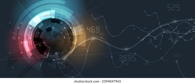 Technology abstract futuristic science background for internet business. Big data concept. Handmade Vector