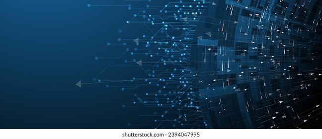 Tecnología abstracta formación en ciencia futurista para negocios de internet. Concepto de macrodatos. Vector hecho a mano