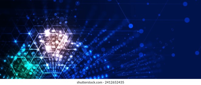 Technology abstract futuristic science background for internet business. Big data concept. Vector Art.