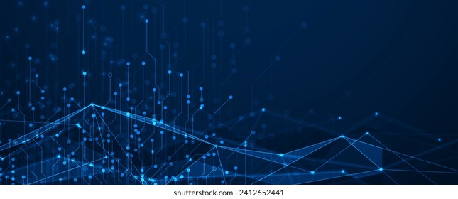 Technology abstract futuristic science background for internet business. Big data concept. Vector Art.