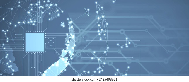 Technology abstract futuristic science background for internet business. Big data concept. Vector Art.