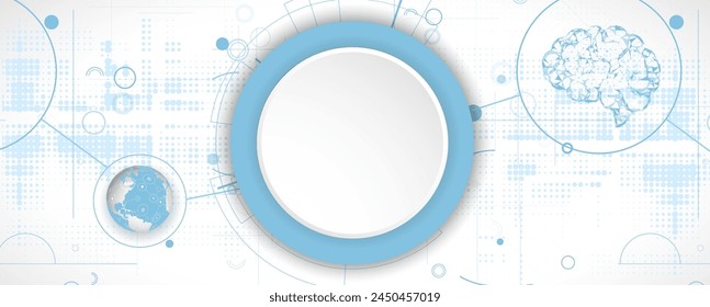 Technology abstract futuristic science background for internet business. Big data concept. Vector art.