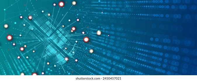 Technology abstract futuristic science background for internet business. Big data concept. Vector art.