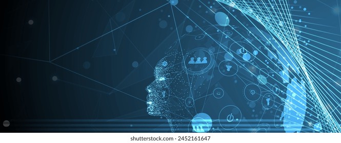Tecnología abstracta de la ciencia futurista de fondo para los negocios de internet. Concepto de Big Data. Arte vectorial.