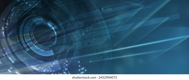 Technologie abstrakt futuristischer wissenschaftlicher Hintergrund für Internet-Business. Big Data-Konzept. Vektorgrafik.