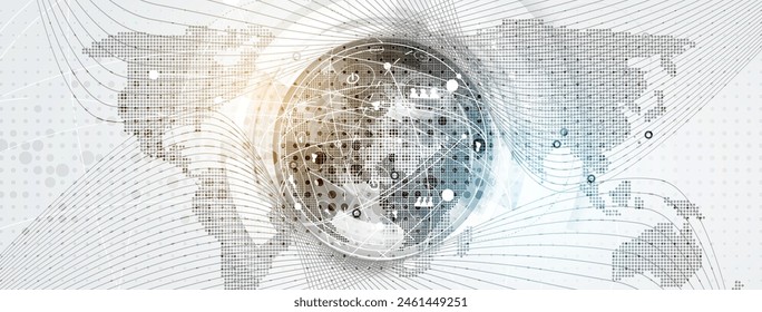 Technologie abstrakt futuristischer wissenschaftlicher Hintergrund für Internet-Business. Big Data-Konzept.