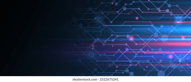 Technology abstract futuristic science background for internet business. Big data concept. Vector art