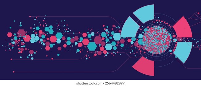 Technology abstract futuristic science background for internet business. Big data concept.
