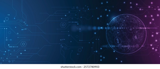 Technology abstract futuristic science background for internet business. Big data concept.