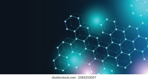 Technology abstract futuristic science background for internet business. Big data concept. Handmade vector art.