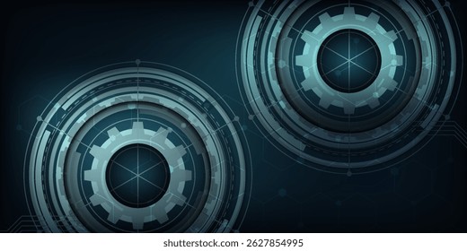 Technologie abstrakte futuristische Wissenschaft Hintergrund für Internet-Geschäft. Big-Data-Konzept. Handgefertigter Vektor