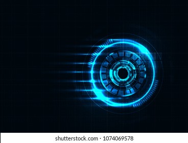 Technology abstract futuristic virus detector interface background vector design