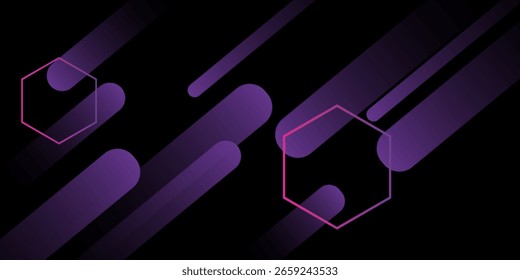 technology abstract geometric purple modern stylish smooth dark banner background design EP2.hi-tech communication concept innovation background vector